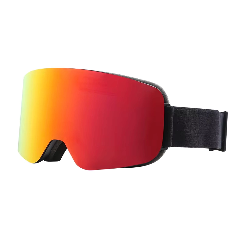 Big Frame UV400 Ski Goggles with Double Anti-Fog Lens, Over-Glasses Snow Protection