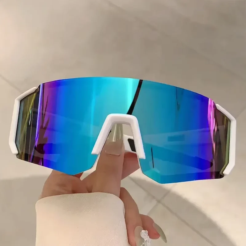 Punk Style Ski Sport Sunglasses with Windproof PC Lens, Streamlined Outdoor Fit
