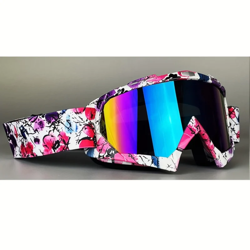 Anti-Fog Mirrored Ski Goggles with Adjustable Strap, Thick Foam Padding Headscarf Set