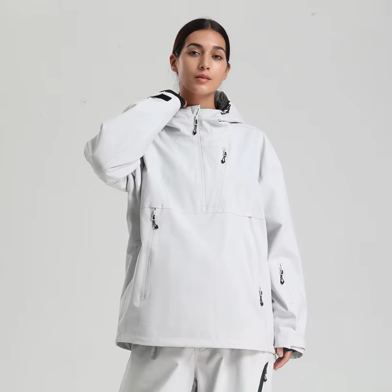Women’s Anorak Snowboard Jacket with 15000 Waterproof Protection, Loose Pullover Fit