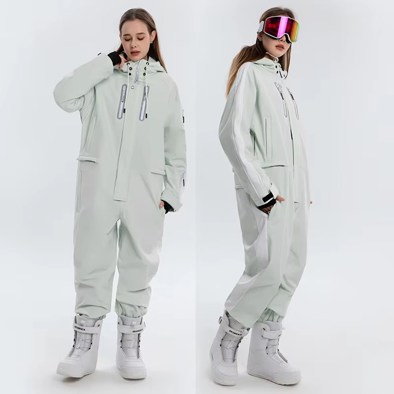 Women’s One-Piece Ski Suit with Waterproof Windproof Protection, Breathable Winter Warmth