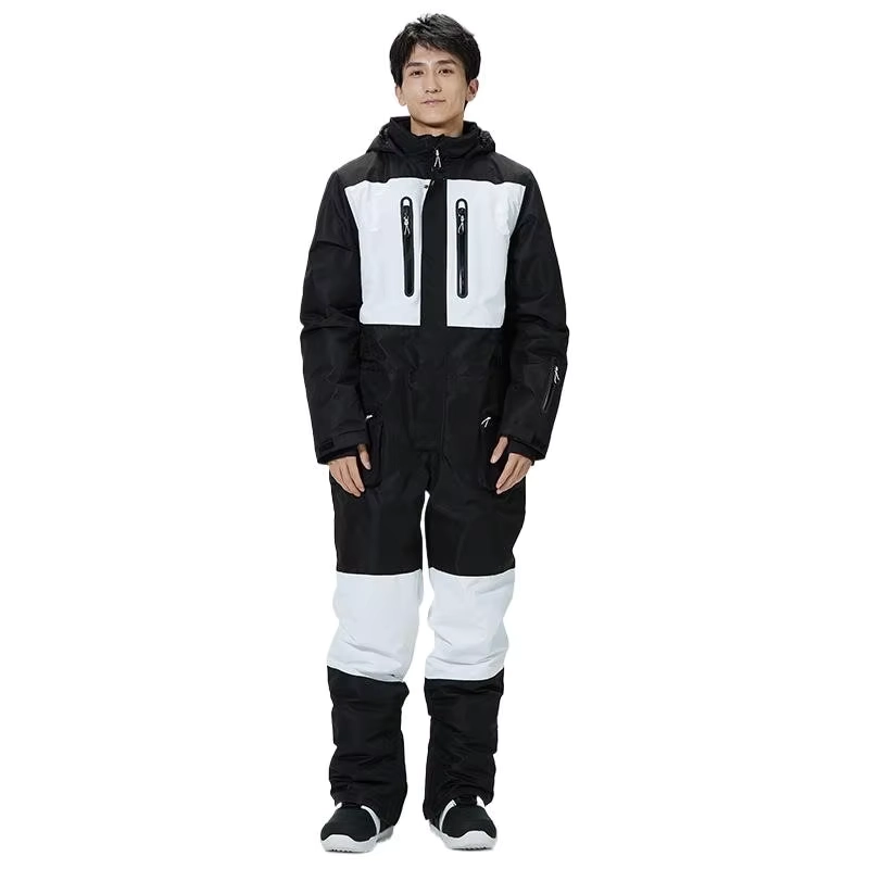 Men’s Windproof One-Piece Ski Jumpsuit with Warm Splash-Resistant Snow Protection
