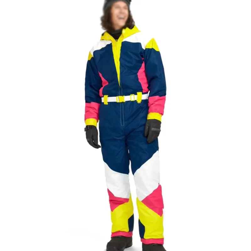 Men’s Racing-Style Waterproof Ski Jumpsuit with Insulated Warmth, Breathable Shell and Power-Stretch Comfort