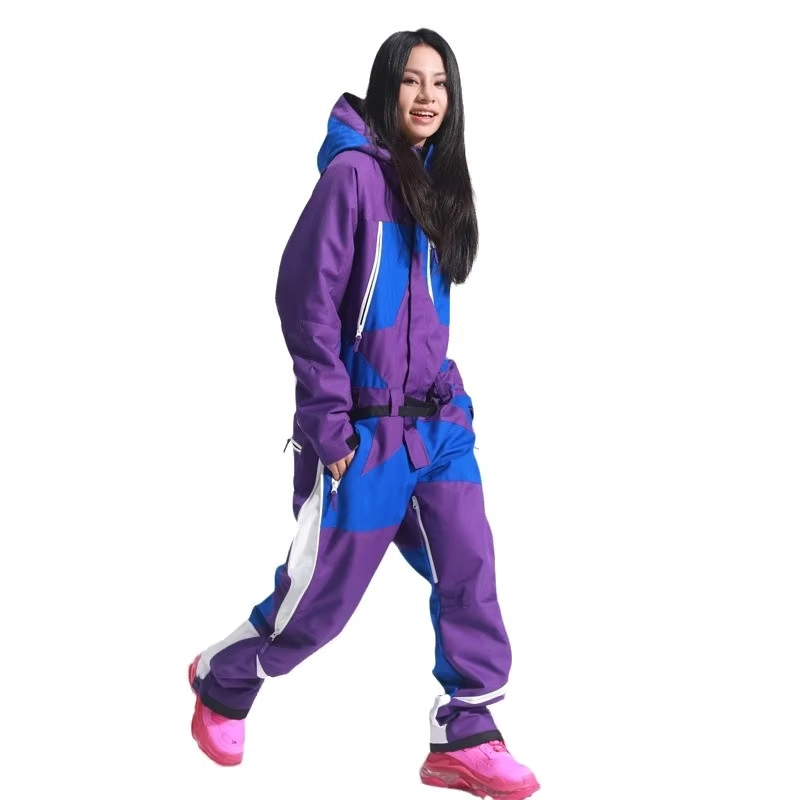 горнолыжный комбинезон женский Professional One-Piece Ski Suit for Women And Men Waterproof Thermal Snowboarding Sets