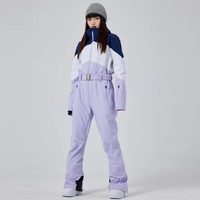 Women’s Slimming One-Piece Ski Suit with Waterproof Windproof Protection, Outdoor Snowboard Coverage