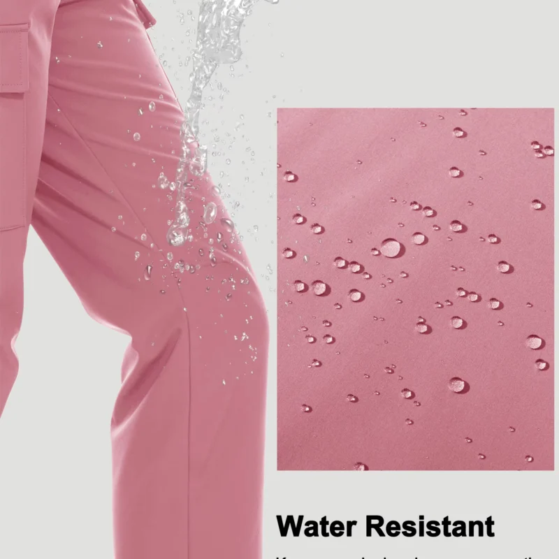 Women’s Fleece-Lined Cargo Snow Pants, Soft Shell Winter Trousers with 5 Utility Pockets