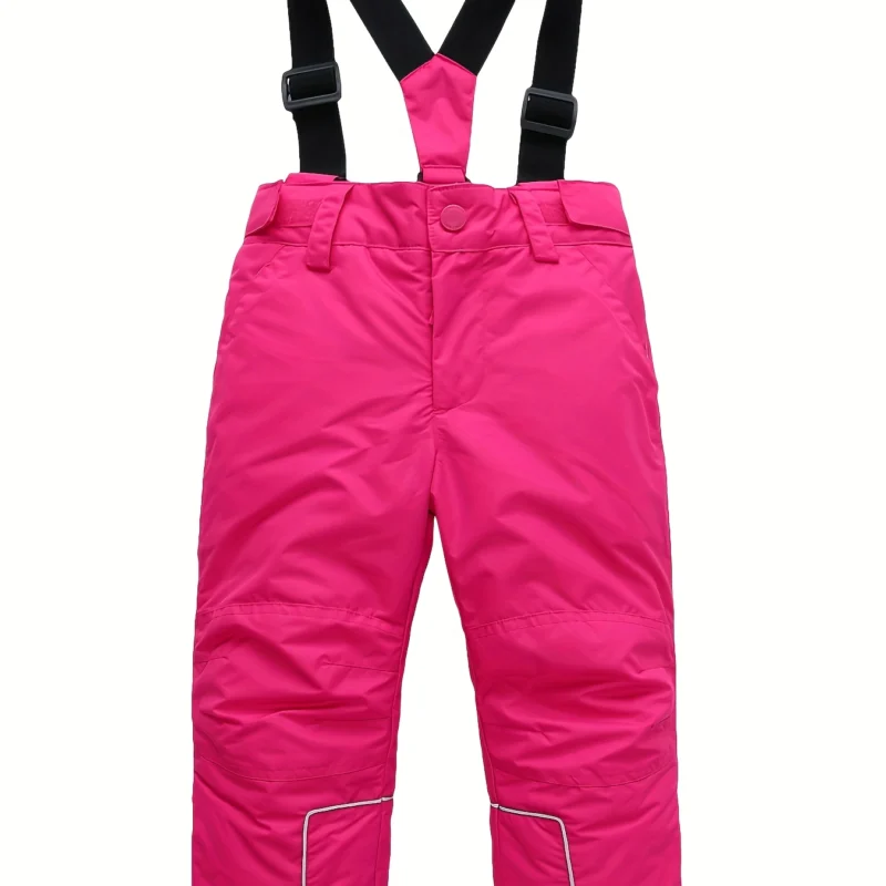 Girls Insulated Windproof Ski Pants with Pocket Detail and Straight Fit
