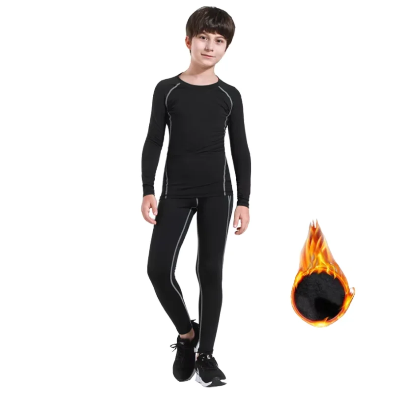 Kids Thermal Underwear Set with Warm Knit Base Layer and Fast-Dry Comfort