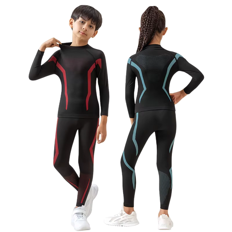 Kids Quick-Dry Thermal Underwear Set with Compression Fit
