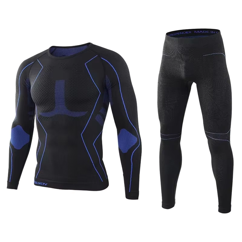 Men's Quick-Dry Thermal Underwear Set with Breathable Knit Base Layer