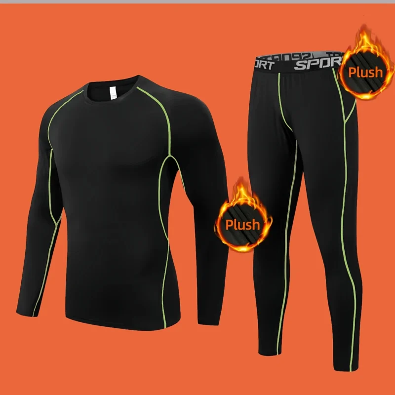 Boys Cold-Resistant Thermal Sportswear Set with Lightweight Medium-Stretch Knit Fabric
