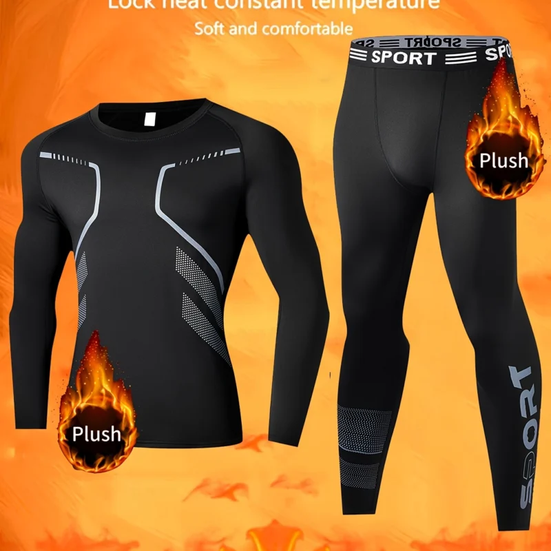 Men's Thickened Quick-Dry Thermal Base Layer Set with Body-Hugging Stretch Fit